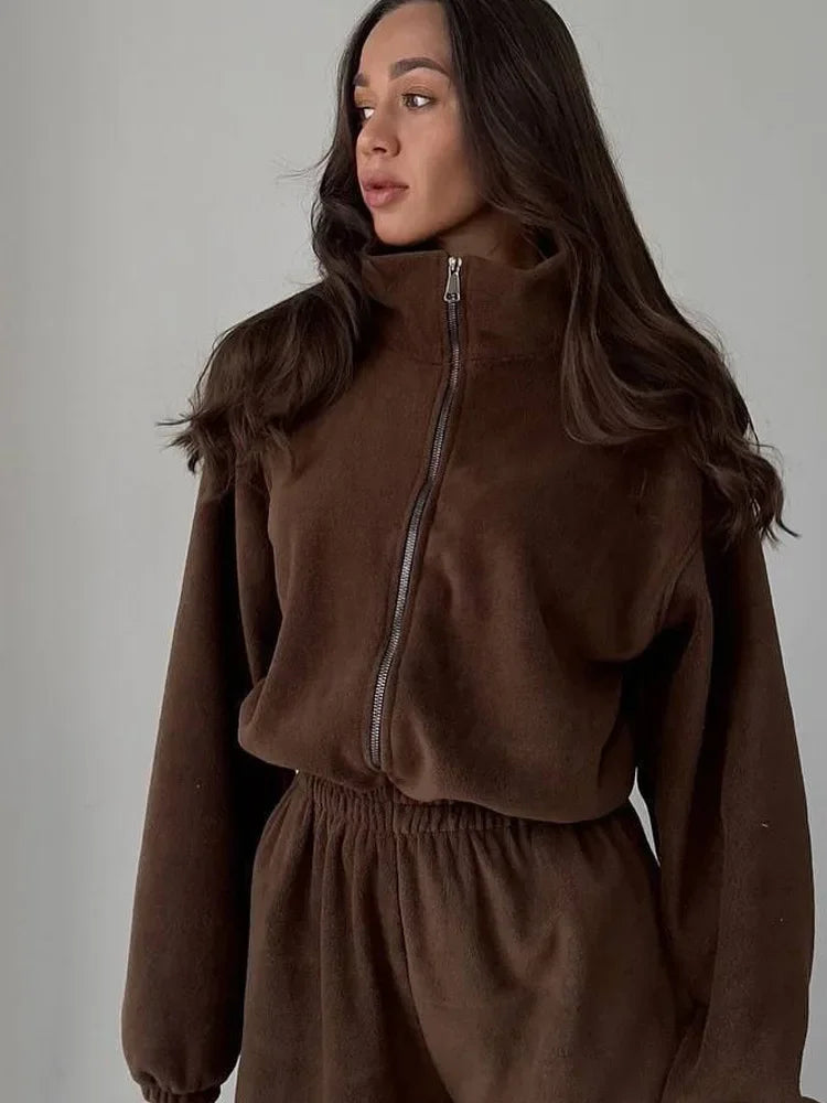 Jumpsuit Women 2026 New Fashionable Long Sleeved Jumpsuit for Women's Casual Half Open Collar Elastic Waist Jumpsuit