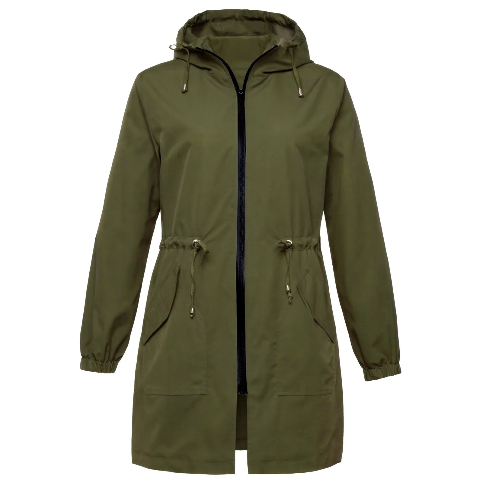 Women Trench Coat New Spring Autumn Jacket Casual Long Sleeve Hooded Mid Long Windbreaker Female Overcoat High-Quality Coats
