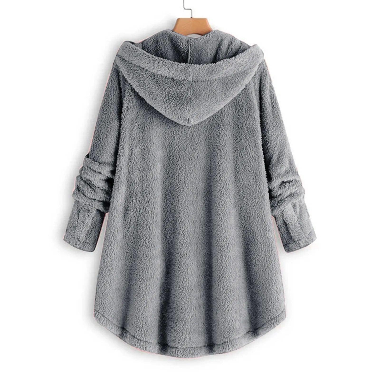 Plush Asymmetric Winter Casual Coat