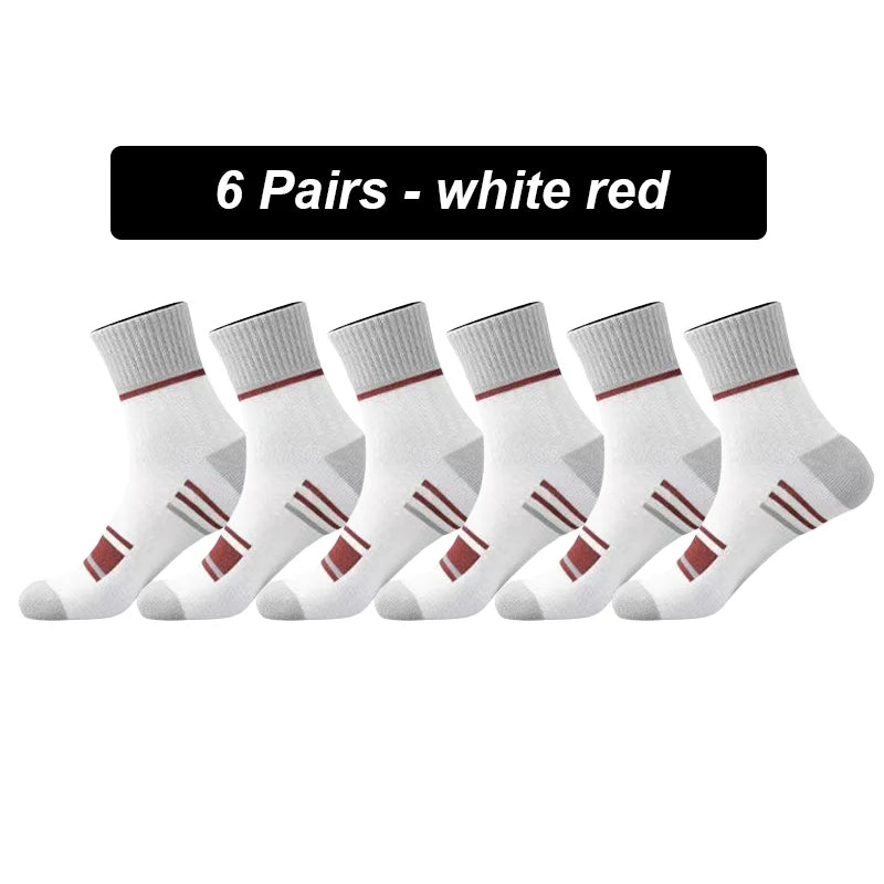 Men’s Breathable Cotton Crew Socks – 6-Pair Set