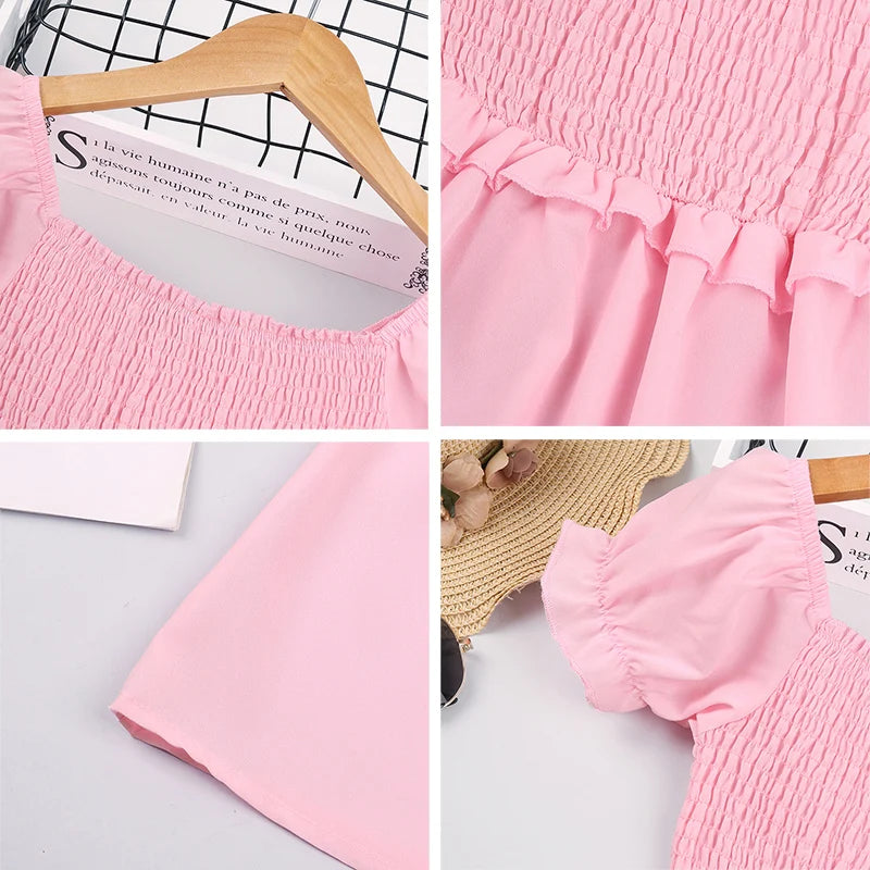 Pink Shirred Princess Summer Dress