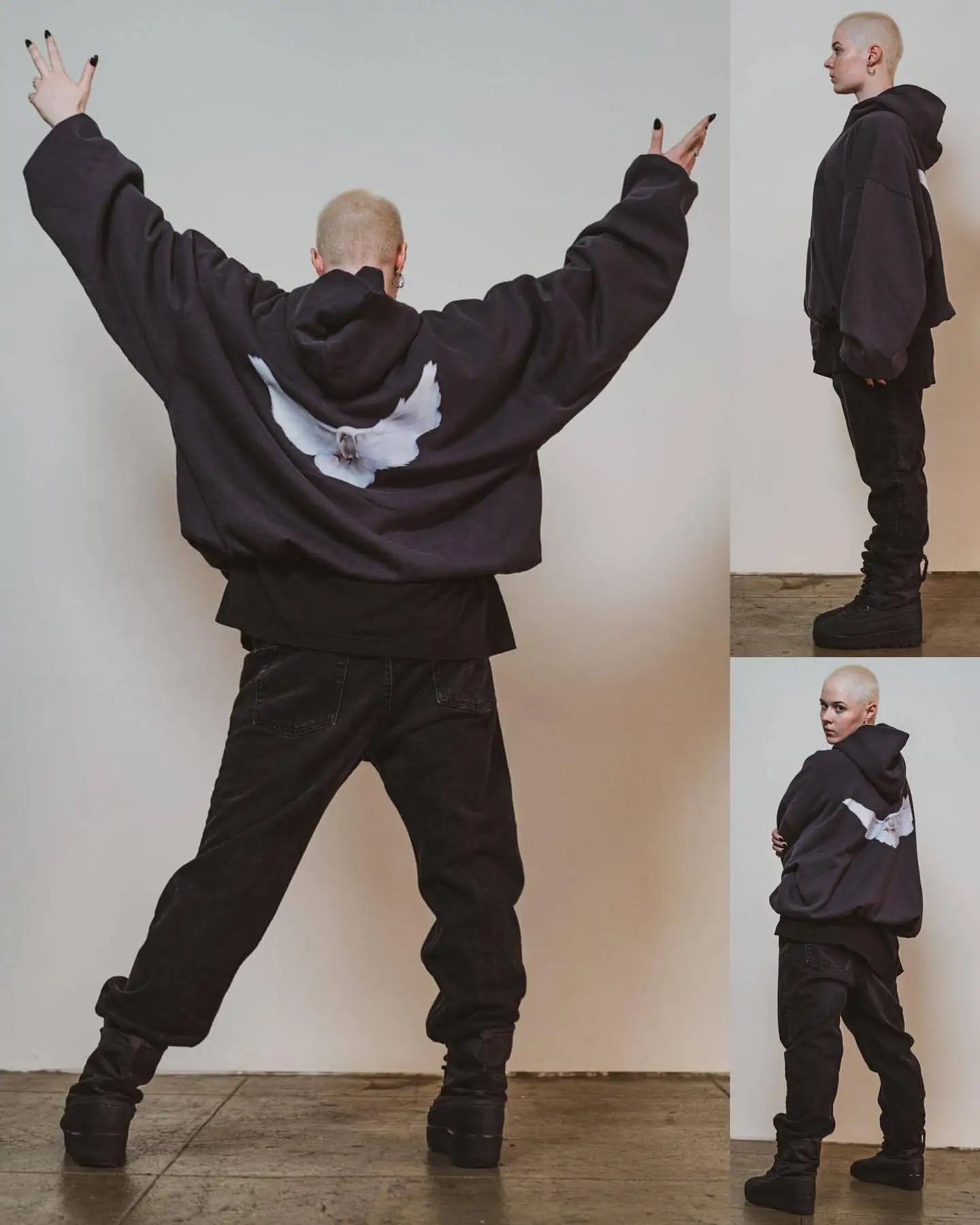 Dove Print Kanye Hoodie Men Women Streetwear 1:1 Sweatshirt High Quality Loose Double-Layer Heavy Fabric Pullover Ovesize hoodes
