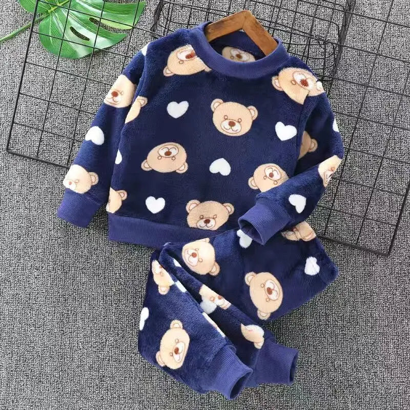 Fleece Hooded Baby Outfit Set