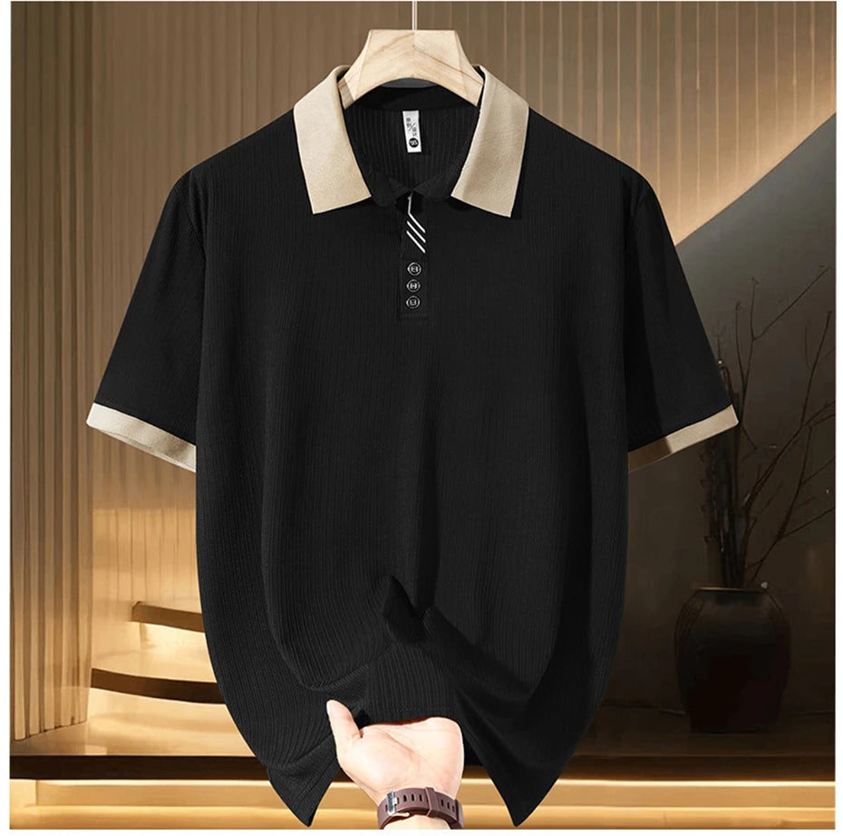 Plus Size Contrast Summer Polo