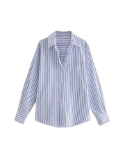 Striped Loose Casual Shirt Women