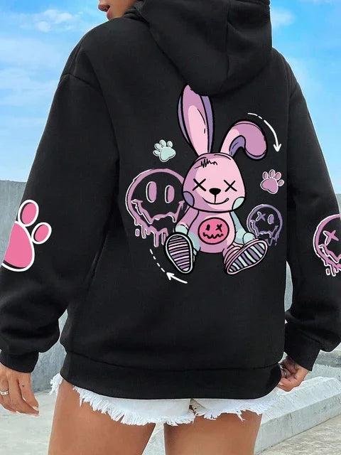 Urban Oversized Printed Fleece Hoodie