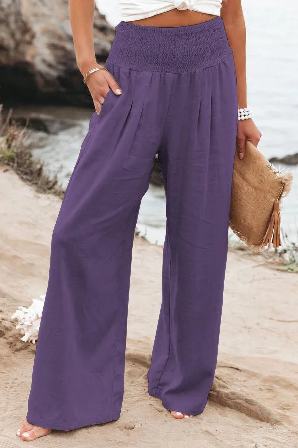 Drawstring Beach Wide Leg Pants