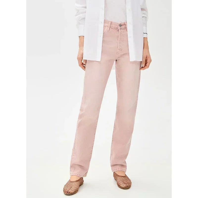 Retro Straight High Waist Jeans