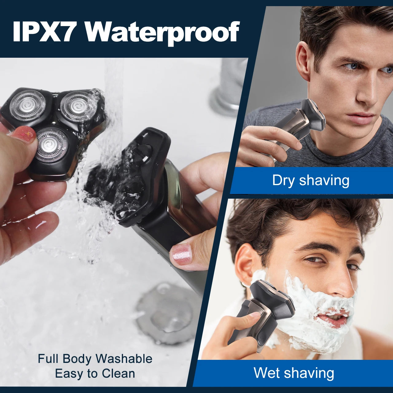Electric Shaver for Men New 3-Blade Portable Professional Home Use Shaving Razor with Ergonomic Handle Ultra-Smooth Performance