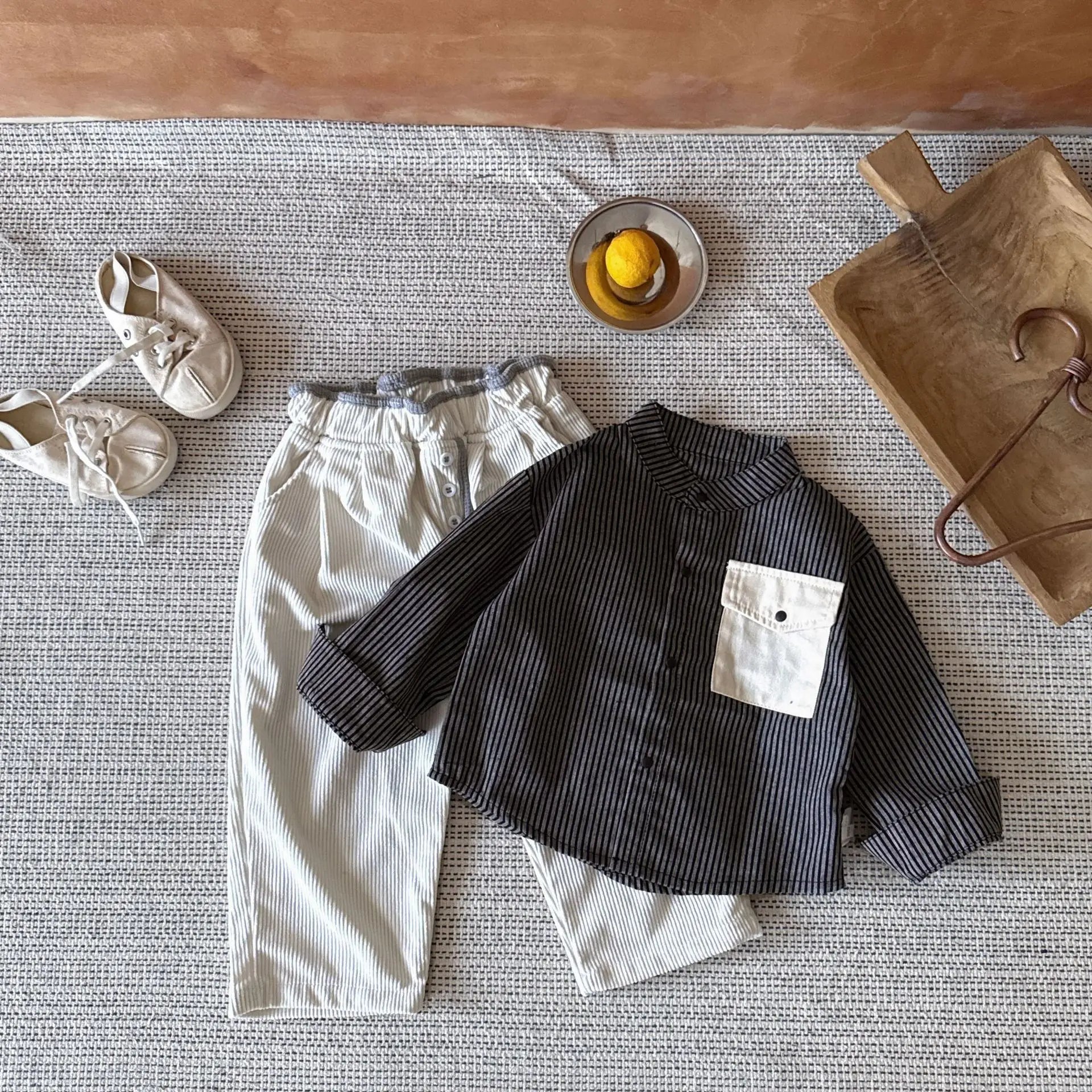 Striped Pocket Baby Long Shirt