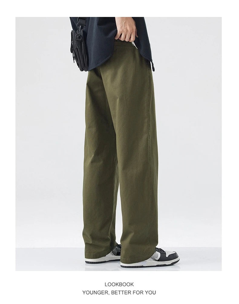 Retro Cotton Straight Casual Pants
