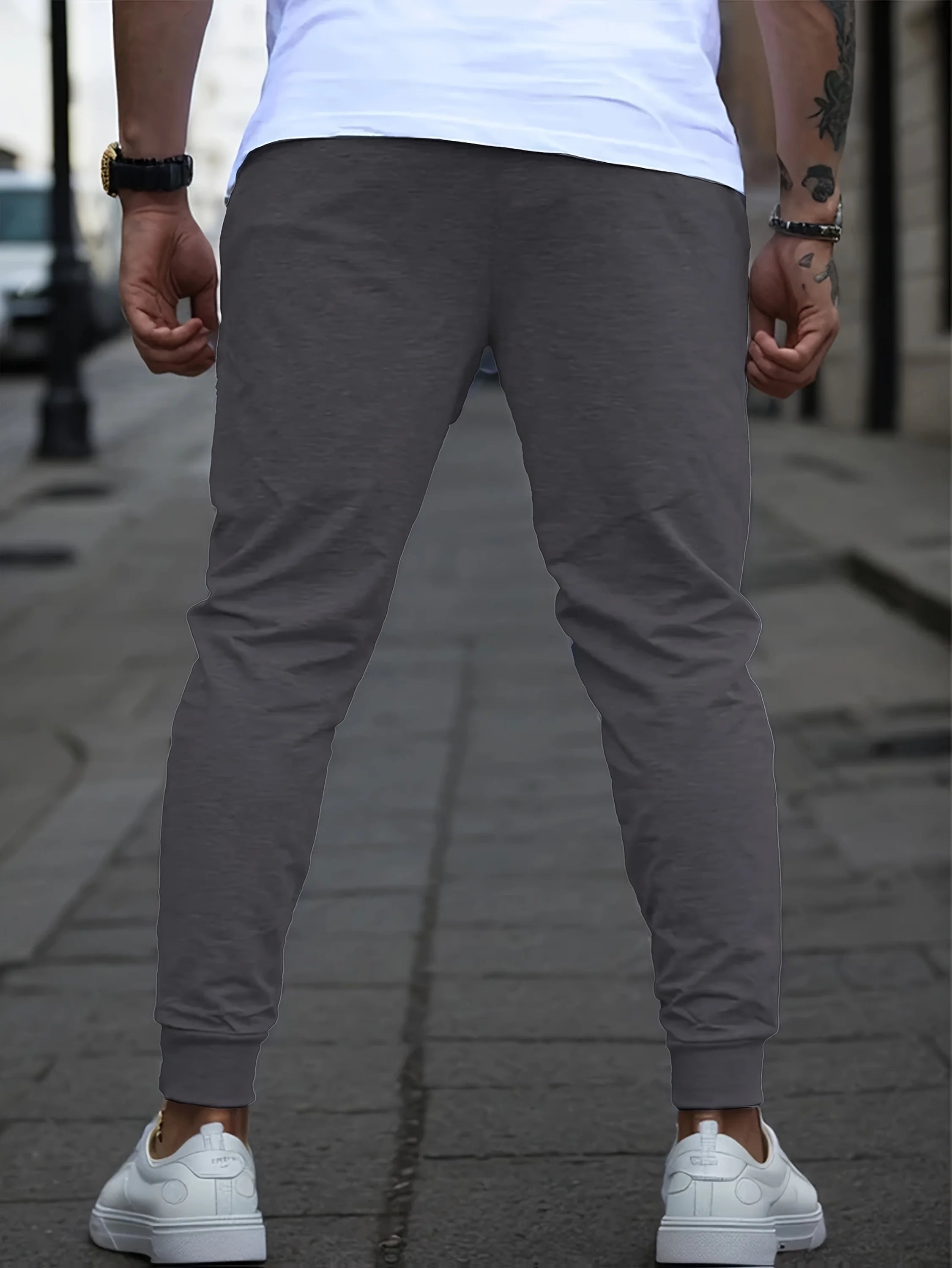 26Men's Casual Fitness Joggers Elastic Waist Lightweight Knit Fabric Comfortable Stretch Design Running Training Sports Pants