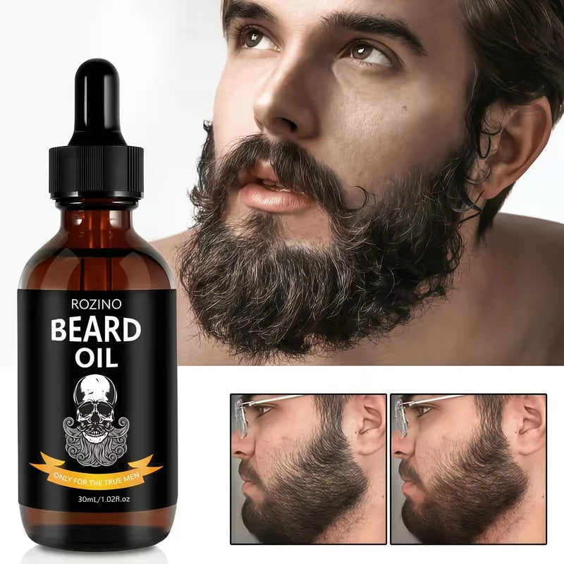 【Moisturizing and Oil-Controlling for All Seasons, Instantly Moisturizes and Softens】1.01 oz Men's Beard Care Oil: Use Once to Make Beard Smooth, Strong, Nourish the Roots, Provide Long-Lasting Hydration, and Leave a Last