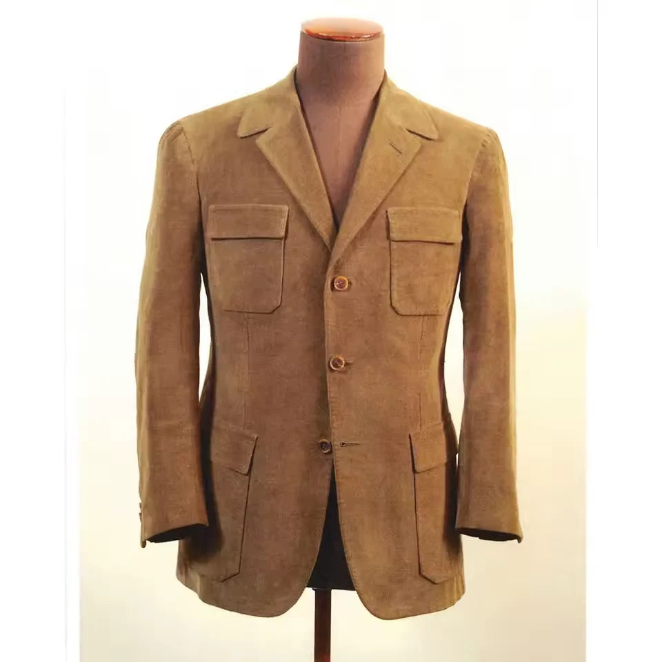 Faux Suede Slim Fit Blazer