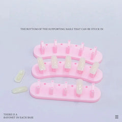 Nail Art Tools Combo - Curved & Straight Nail Tips Holders with Display Stand for Nail Art Students