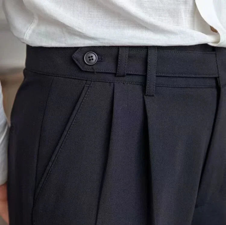 Classic Pleated Business Suit Trousers