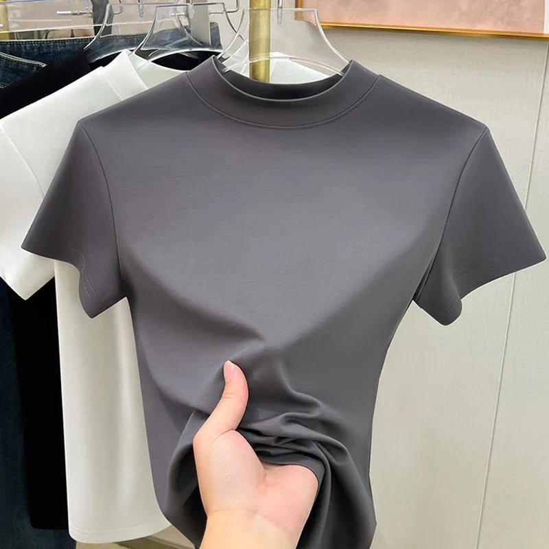 Elegant Half High Neck Tee