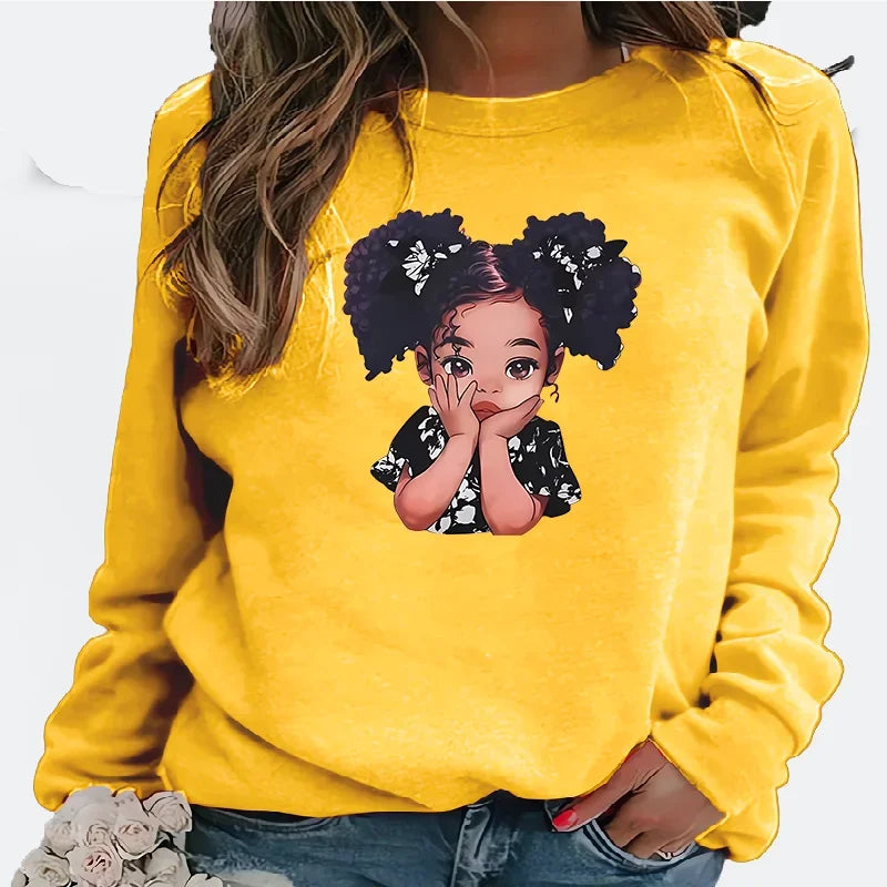 Printed Fleece Pullover Women Hoodie