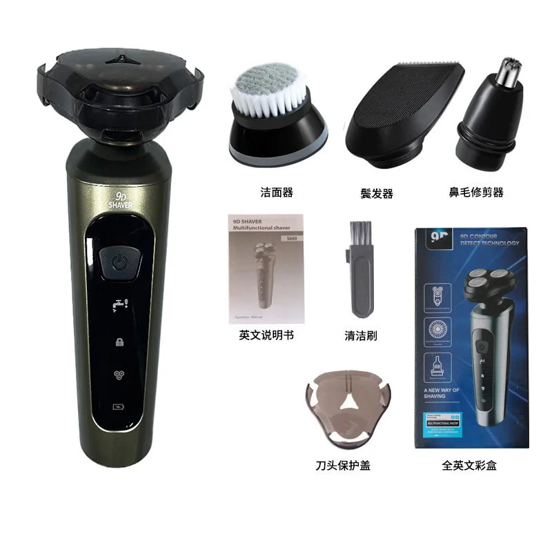 Electric Shavers for Men Waterproof Electric Trimmer Razor Wet &amp Dry Use Rechargeable Battery Rotary Shavers Machine Shaving