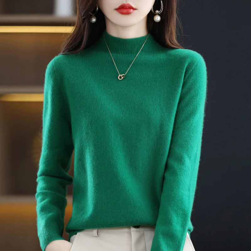Merino Wool Mock Neck Pullover