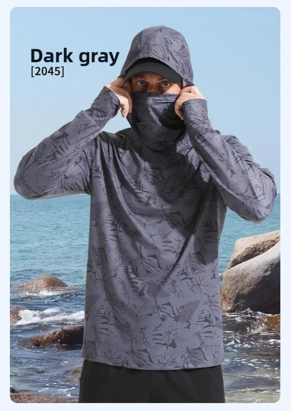 Hooded Design Fishing Shirt Summer Mask Lightweight Material Hooded Fishing Clothes Performance Fabric Outdoor Hoodie