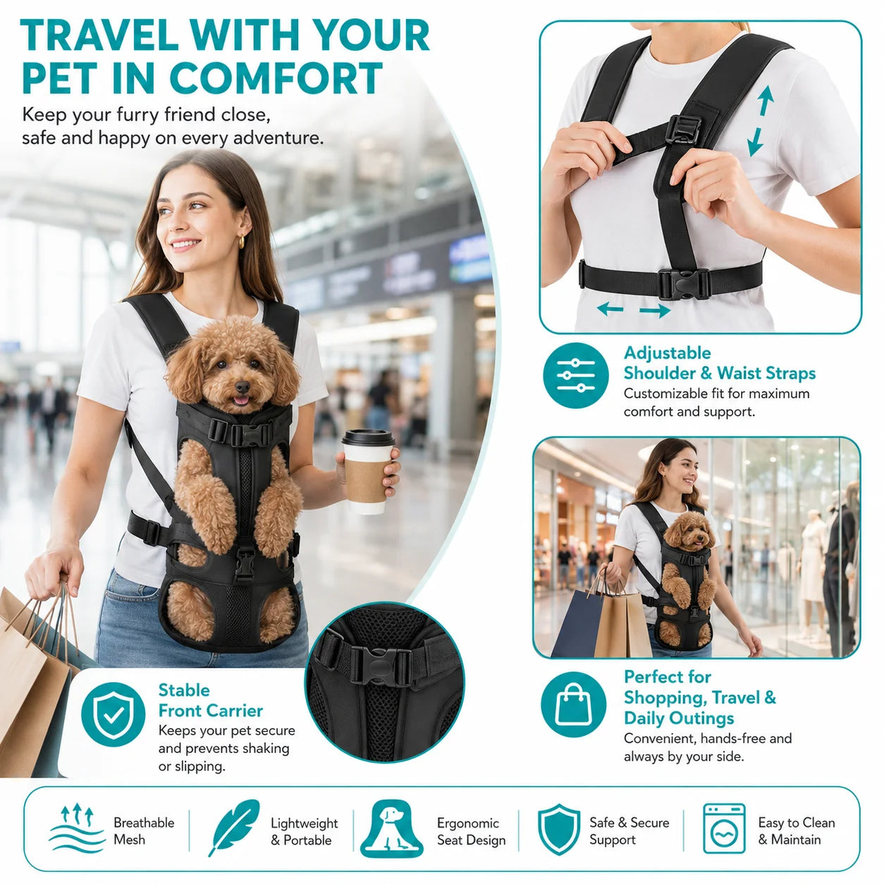 Pet Backpack Carrier For Cat Dogs Front Travel Dog Bag Carrying For Animals Small Medium Dogs Bulldog Puppy Mochila Para Perro