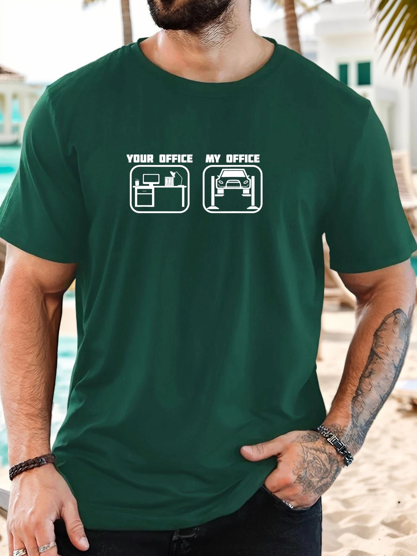 Men's T-Shirt 100% Cotton Summer Casual Soft Creative Letter Print Round Neck Breathable Short Sleeve T-Shirts 2025 New Tees