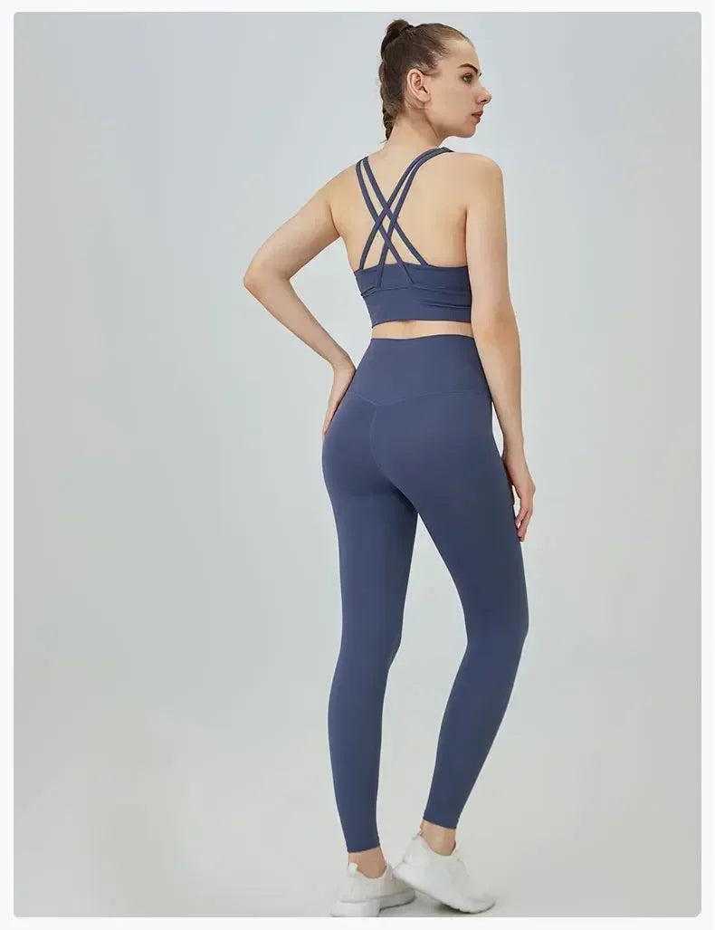 Women's Yoga Set Workout Set 2 Piece High Waist Yoga Leggings Sports Bra Gym Suit Activewear Sports Fitness Set Sports Suit