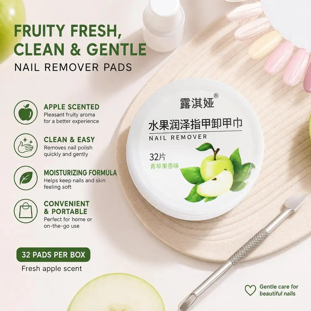 Nail Polish Remover Wipes Fruity Scented Pre-Moistened Cotton Pads Portable Screw-Top Tub Travel Size Polish Remover Rounds