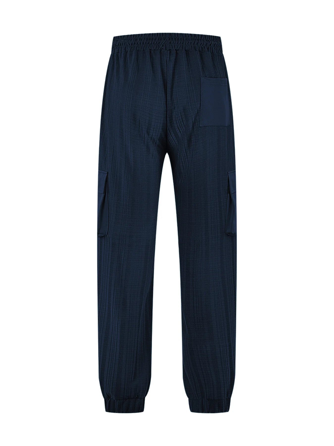 Men's Grid Cargo Joggers Drawstring Elastic Waist Multi Pocket Casual Ankle Length Trousers