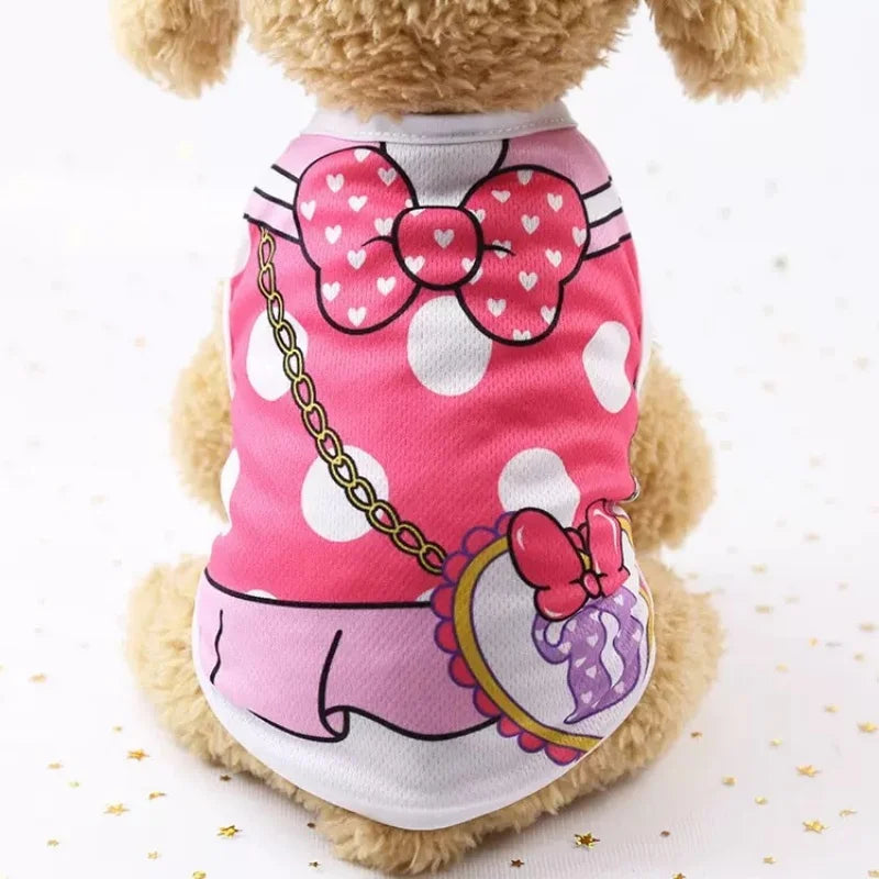 Pet Dog Clothes Cartoon Clothing Puppy Dogs Soft Vests Summer Shirt Casual T-Shirt for Small Pet Supplies
