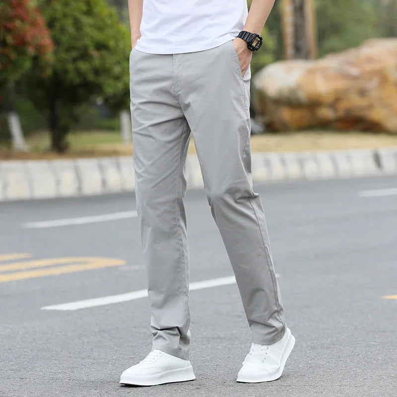 Men's High-Quality Chinos -Cotton Casual Trousers - Breathable Straight Pants (Sizes W28-w40)