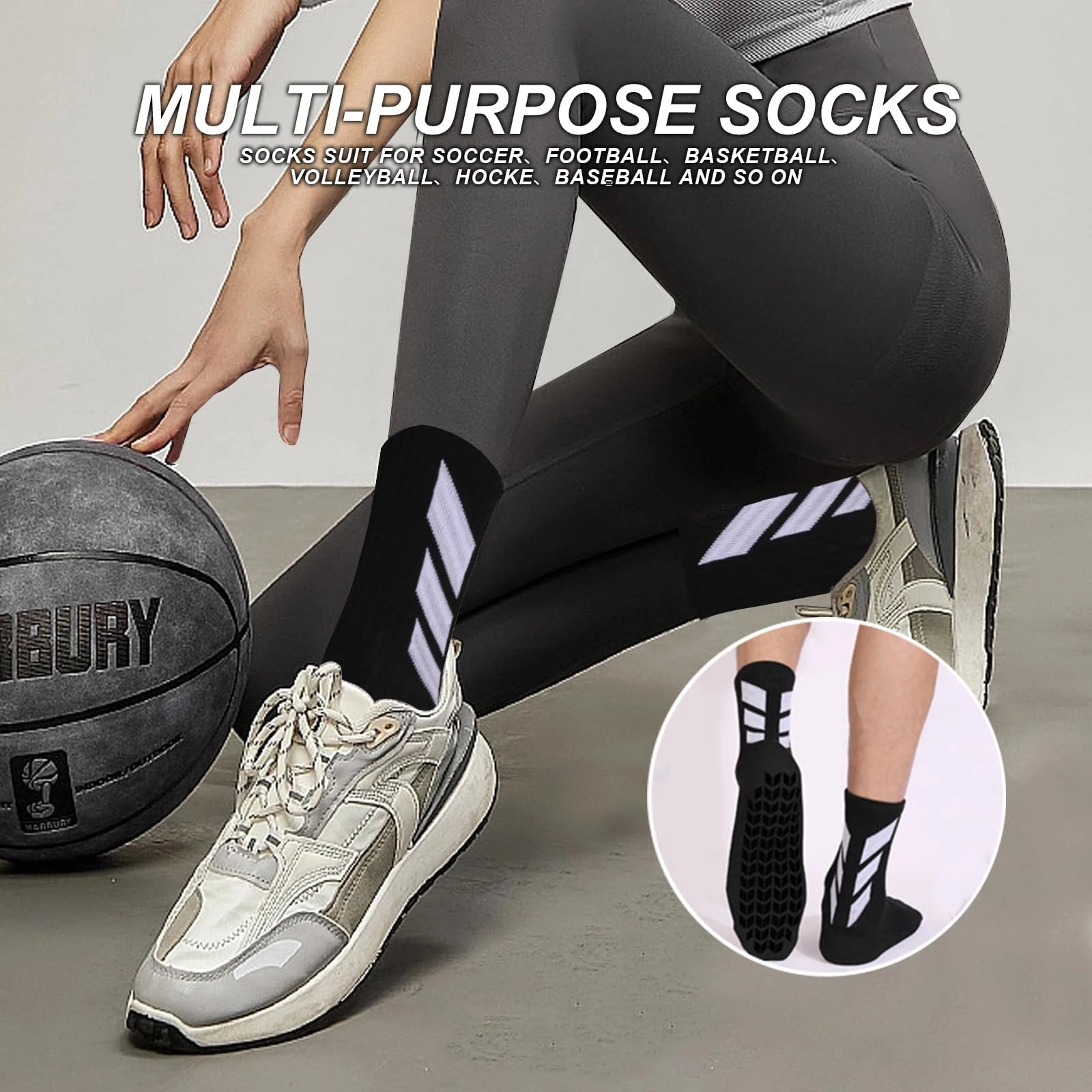 Grip Knee Sport Training Socks