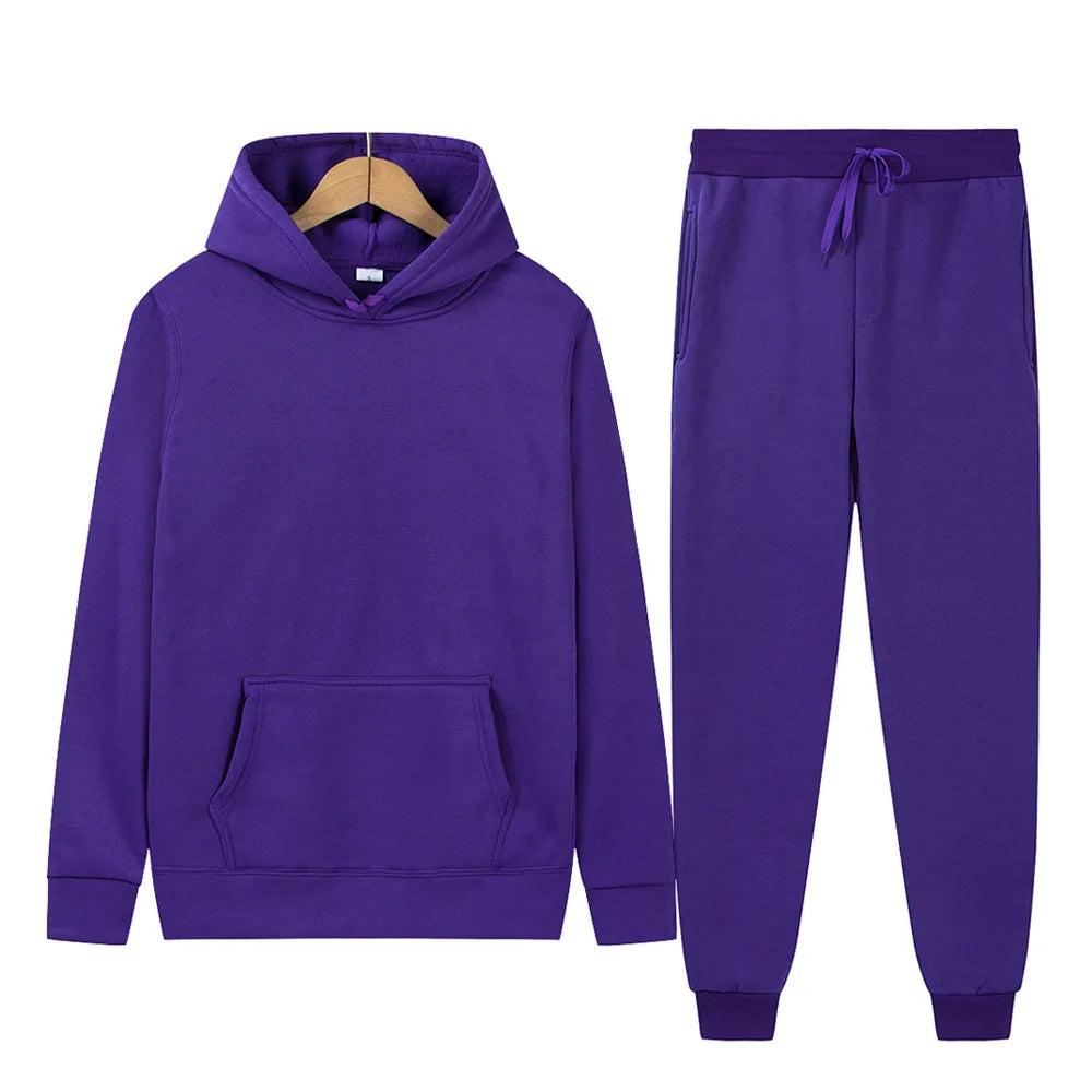 Men's Women 2Pcs Sets Fleece Sweatshirt Hoodies Pants Korda Inspired Tribute Male Sportswear Tracksuits Unisex Ensemble Homme