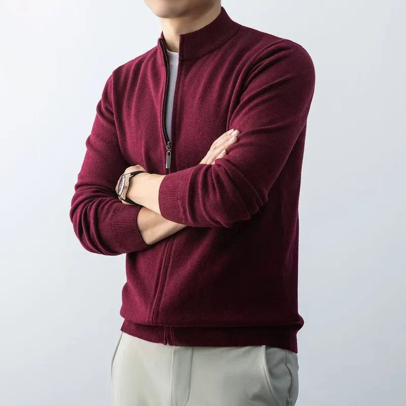 Slim Zip Knit Cardigan