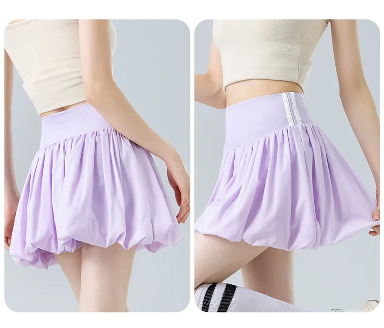 Women‘s Tennis Skirt Summer  High Waist Flared Golf Skirt with Built-in Shorts 2 in 1 Athletic Quick Dry Shorts Skirt Pickleball