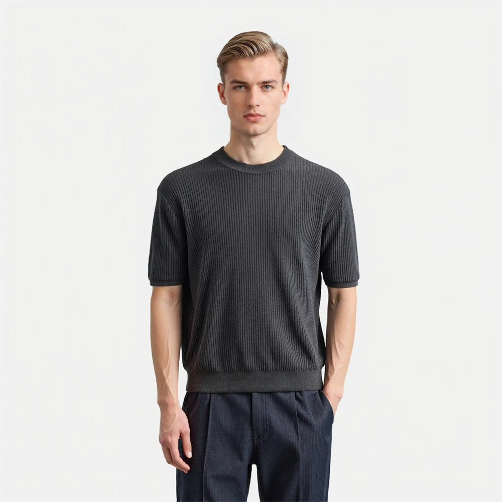 Knitted Smart Casual Tee Men