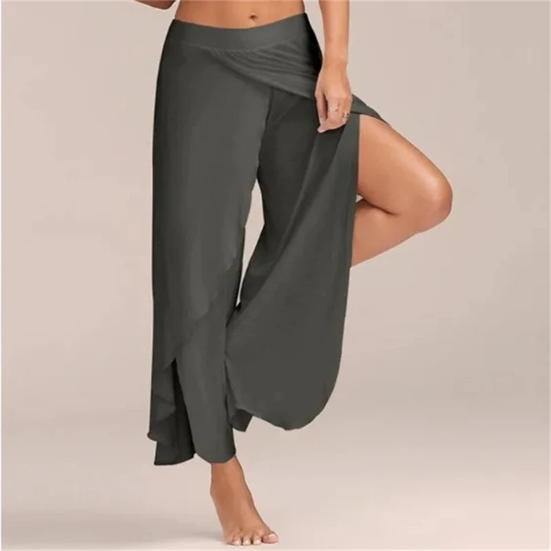 Women's Pants Sexy Crossover Sexy Wide-legged Yoga Pants