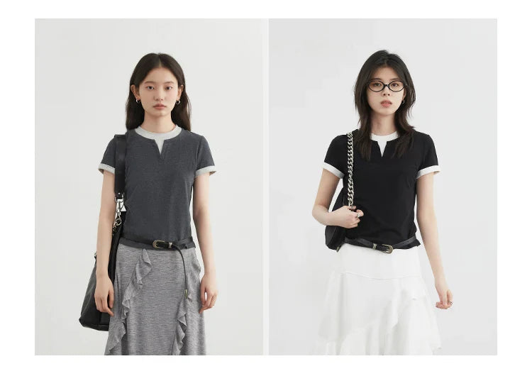 Color Contrast Patchwork Sport Tee