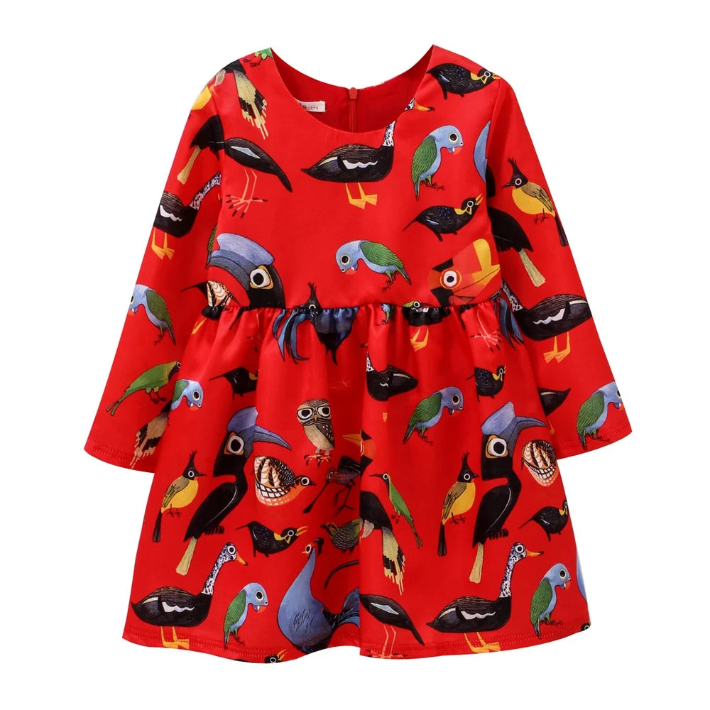 Printed Flower Casual Girls Dress