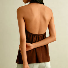 Women's Halter Tops Casual Loose Fit Stylish Solid Color Sleeveless Vest Suitable for Summer