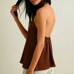 Women's Halter Tops Casual Loose Fit Stylish Solid Color Sleeveless Vest Suitable for Summer