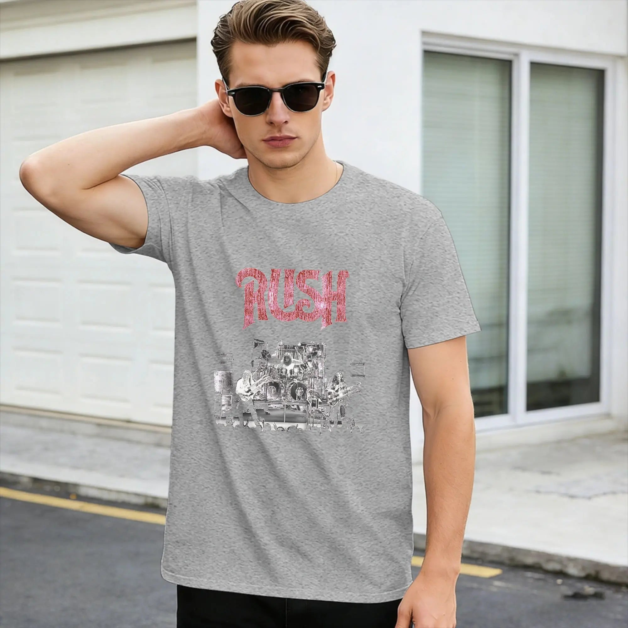 Men T Shirt Rush Band T Shirts Trendy Cool  Summer Tees Awesome Pure Cotton Clothing Birthday Gift,