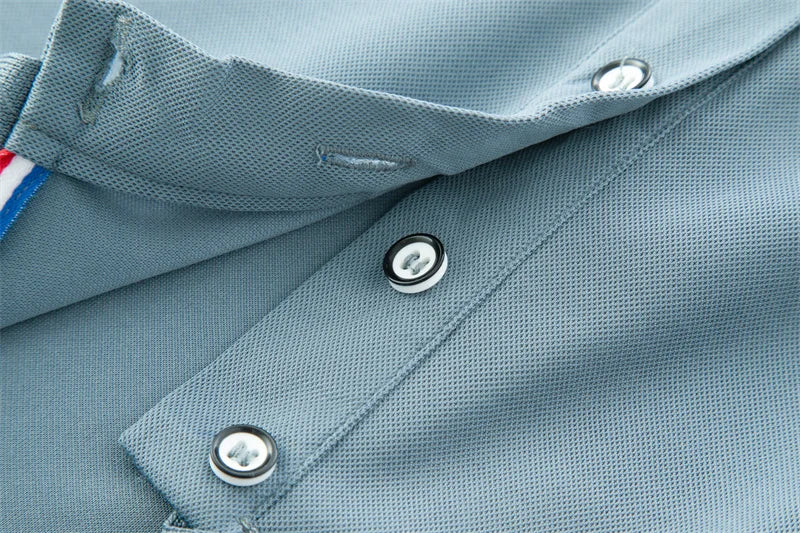 Men's Casual Solid Color Short Sleeve Polo Shirt  Summer Fashionable Comfortable Versatile Top for Men