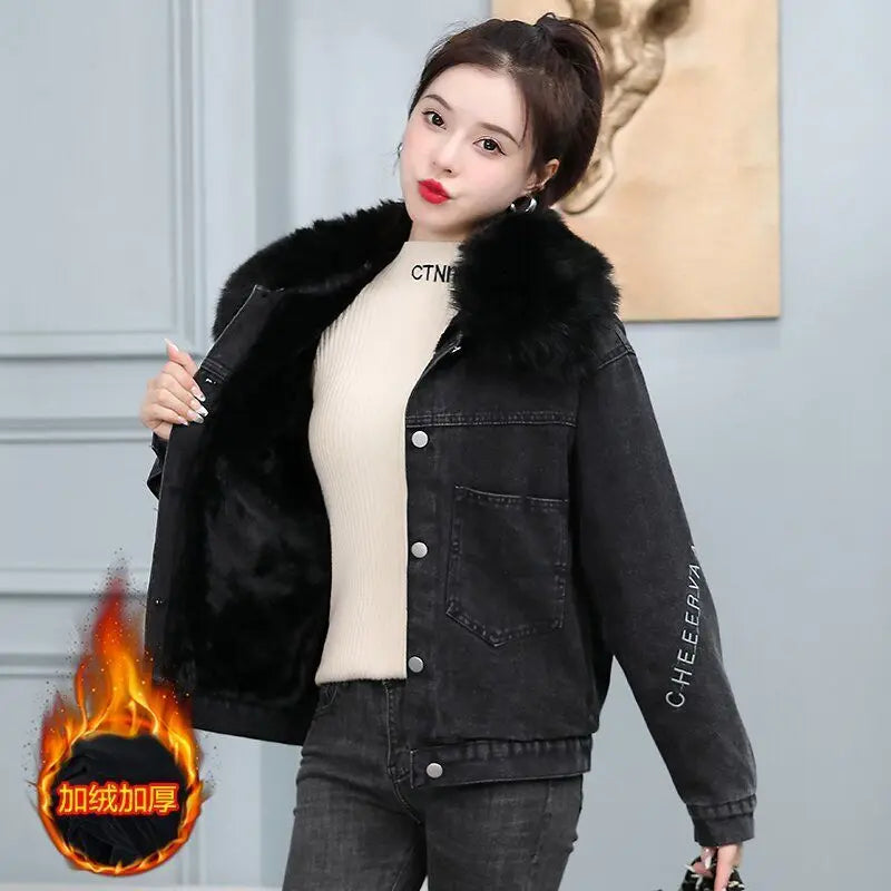 Coats Jean Jackets Women 2025 Winter Denim Jacket Designer Very Warm Latest Fashion High Quality Woman Coat Overcoat Cowgirl