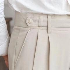Classic Pleated Business Suit Trousers