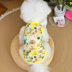 Spring pet apparel: cat & dog clothing - cartoon 3d print, teddy style, cute & breathable, anti-shedding, dropshipping available