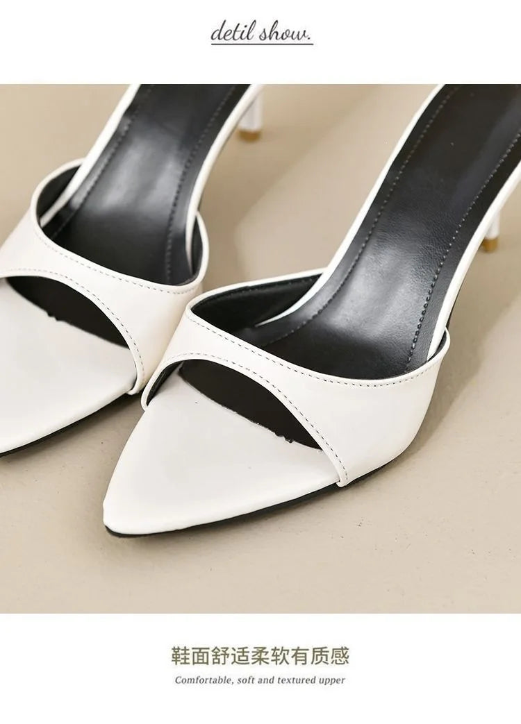 Women's High Heels Summer Slippers Women Sandals Fashion Classic Pointy Open Toe Stiletto Heels Sexy 2026 High-heeled Slippers