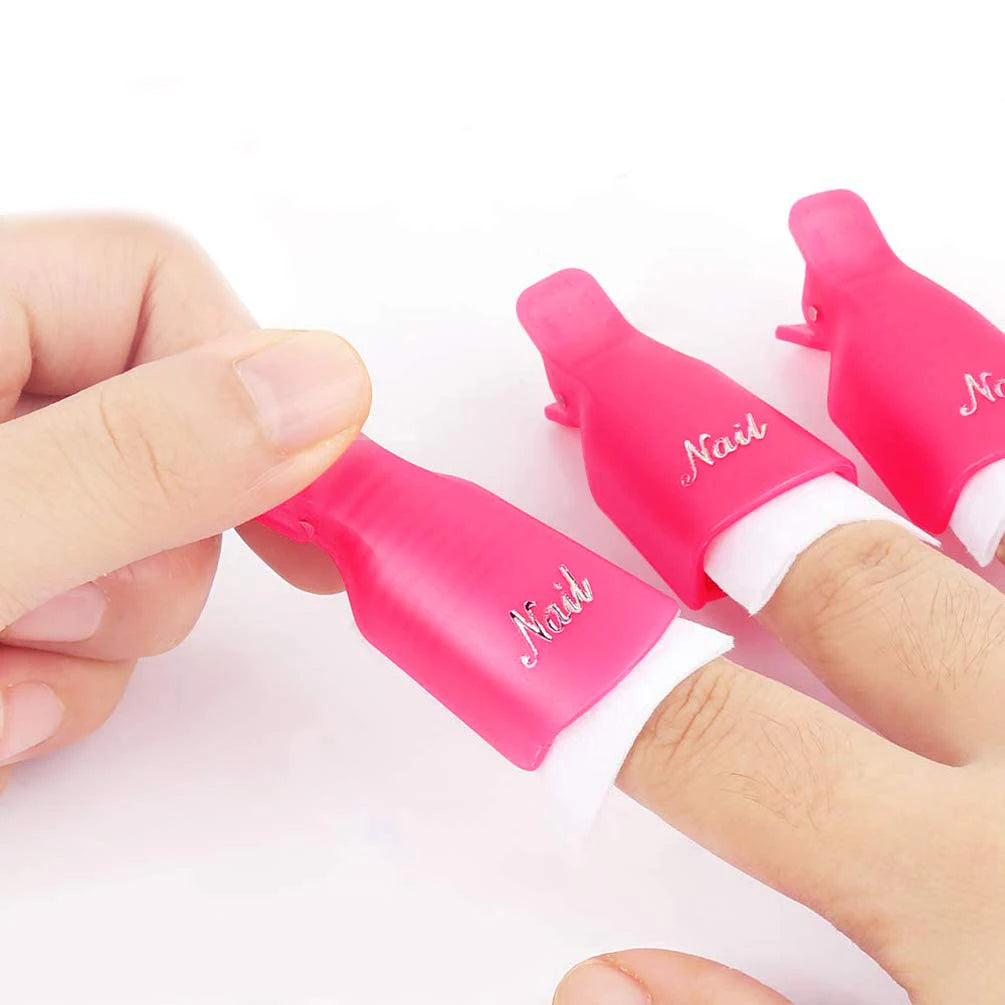 LULAA 10Pcs/16Pcs Plastic Nail Art Soak Off Cap Clip UV Gel Polish Remover Wrap Tool for Fingernail Removal Soak Off Clips