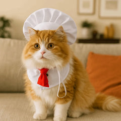 Pet Accessories Cute Pet Cooking King Hat Adjustable Comfortable Chef Hat Set Stylish Cat Cosplay Hat Pet Fashion Show